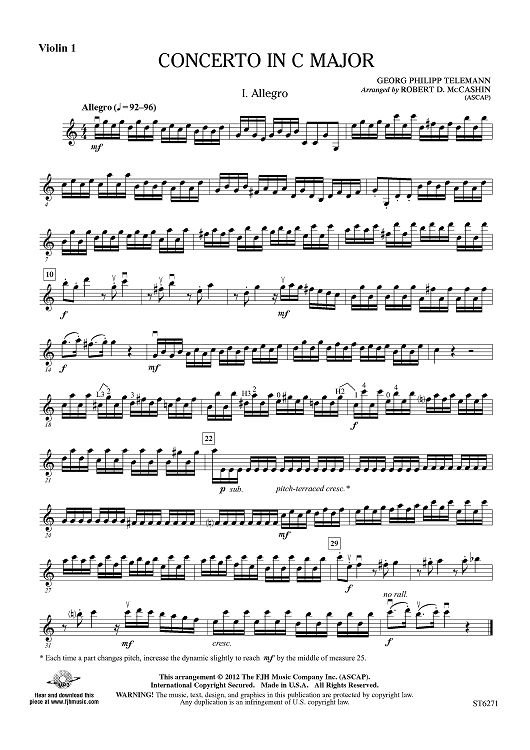 Concerto in C Major - Violin 1