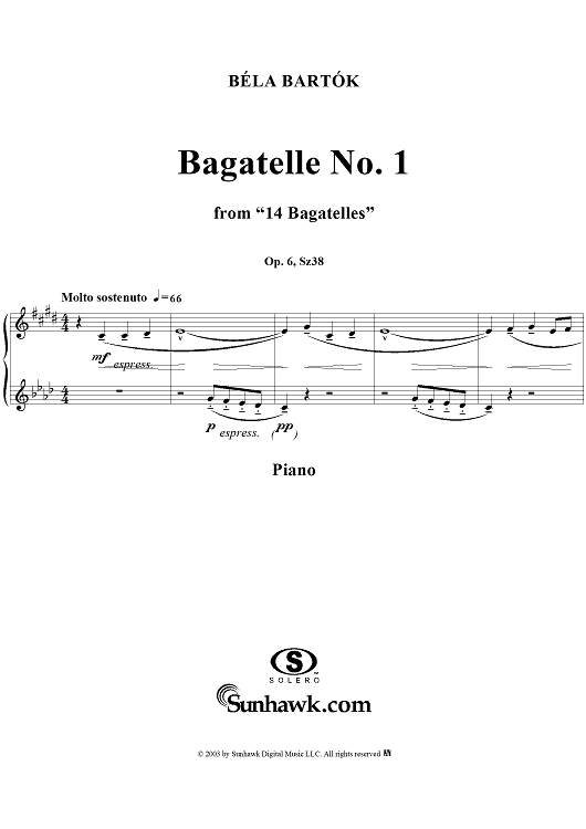 Bagatelle No. 1 "Molto Sostenuto"