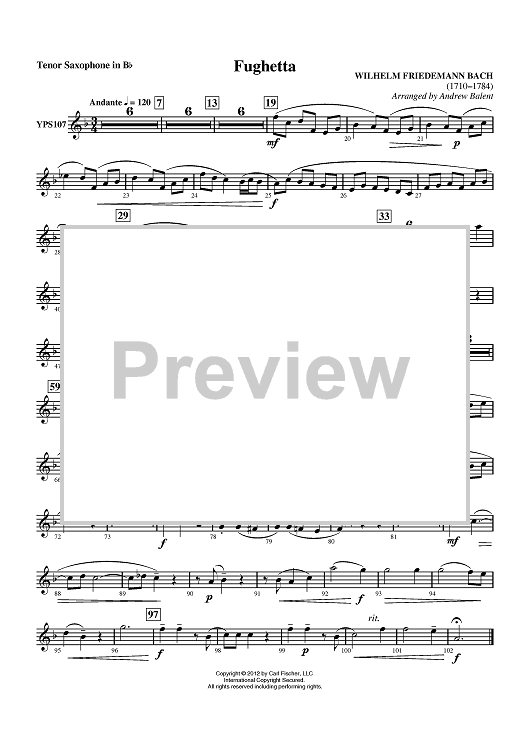 Fughetta - Tenor Sax