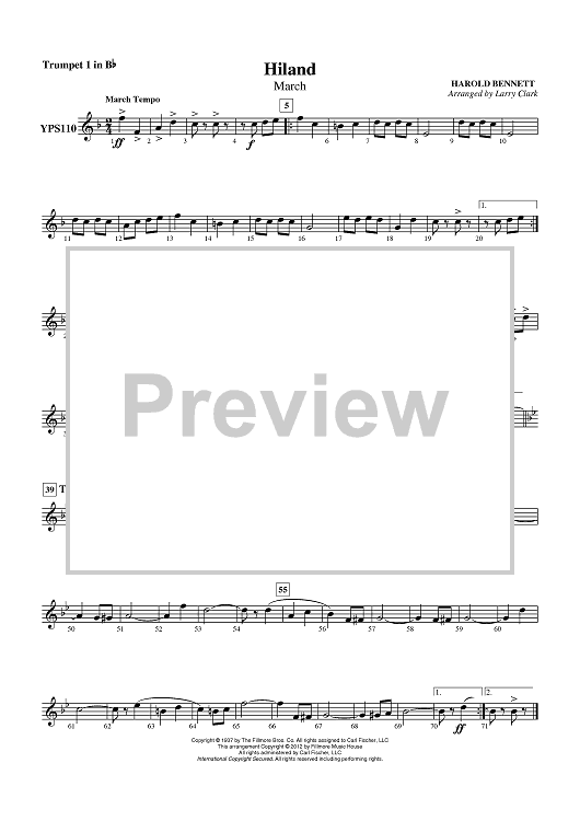 Hiland (March) - Trumpet 1 in Bb