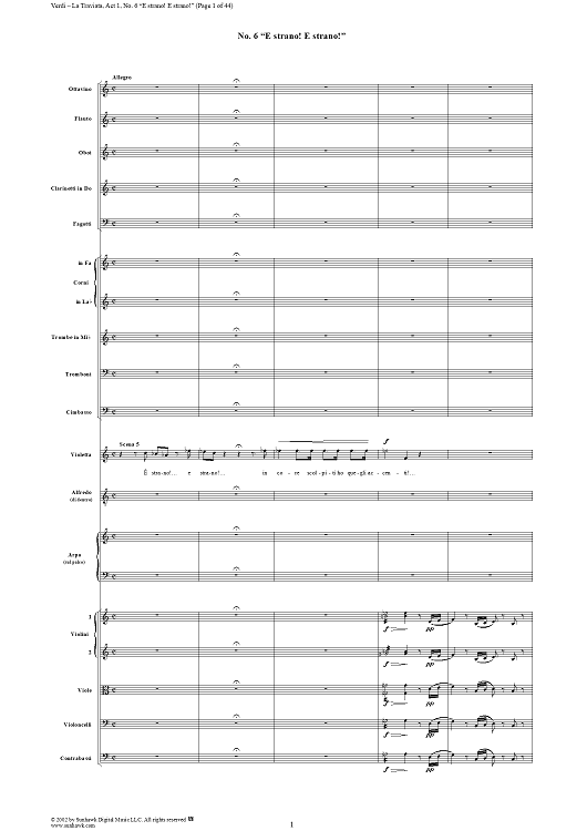 È strano! È strano!, No. 6 from "La Traviata", Act 1 - Full Score