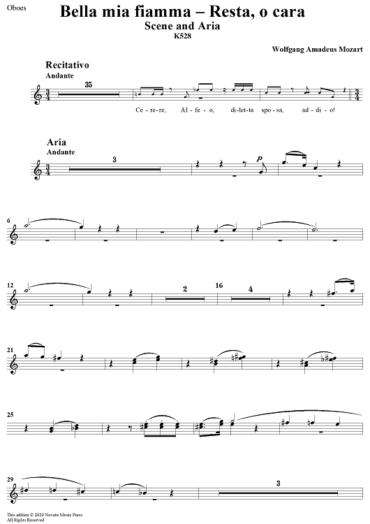 "Bella mia fiamma", scena and "Resta, o cara", aria, K528 - Oboes