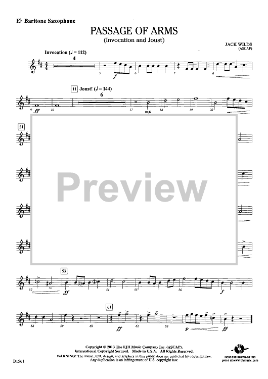 Passage of Arms - Eb Baritone Sax