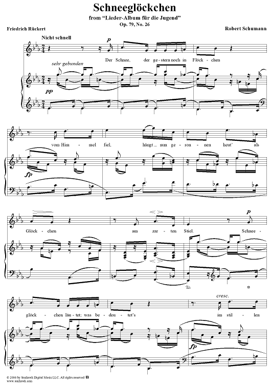 Schneeglöckchen, No. 26, Op. 79