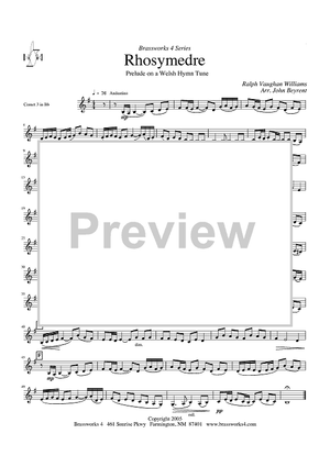 Rhosymedre - Prelude on a Welsh Hymn Tune - Cornet 3 in Bb
