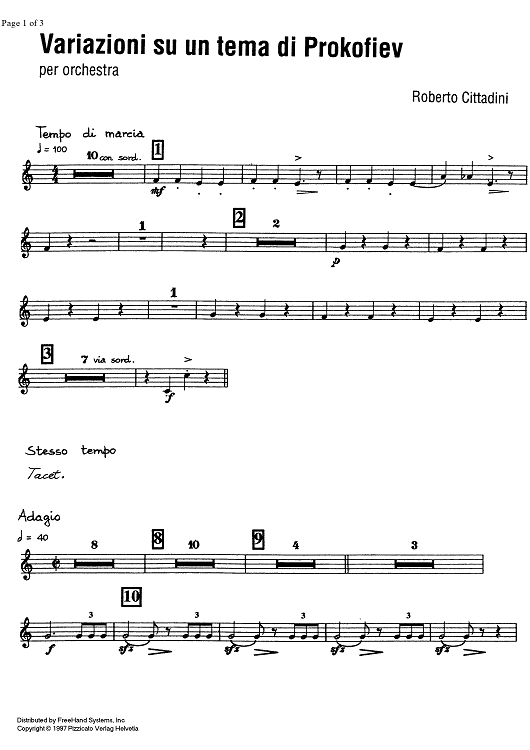 Variazioni su un tema di Prokofiev - Trumpet in C