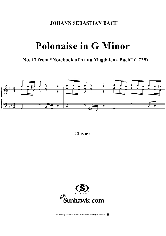 Polonaise in G minor from the Notebook of Anna Magdelena Bach