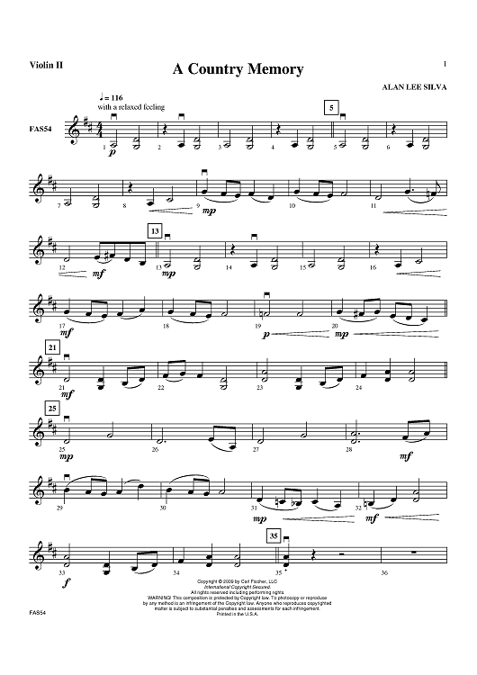 A Country Memory - Violin 2