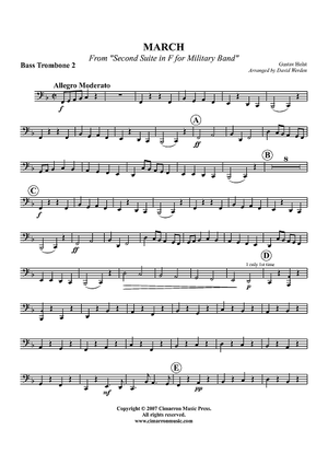 March from "Second Suite in F for Military Band" - Bass Trombone 2
