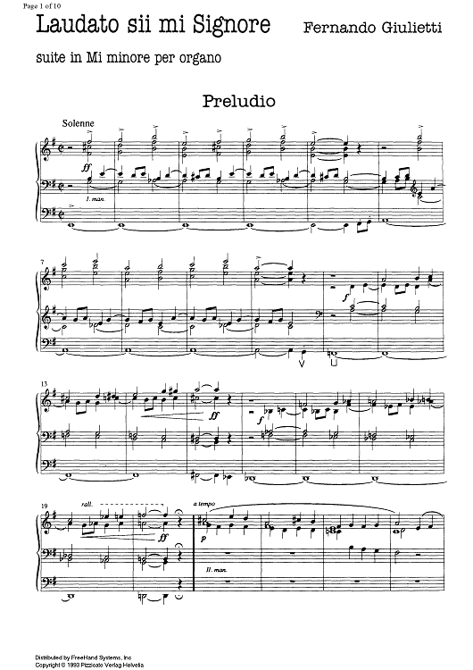 Laudato sii mi Signore - Suite e minor