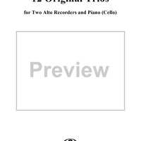 12 Original Trios for Two Alto (F) Recorders and Piano - Alto Recorder 1