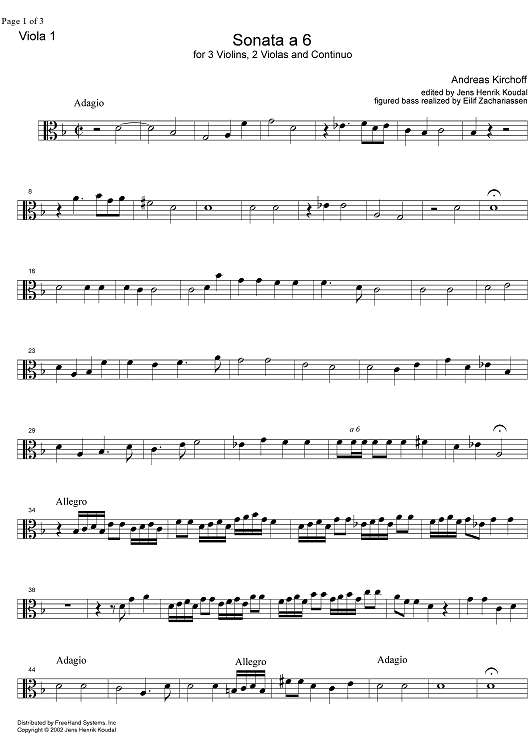 Sonata a 6 - Viola 1