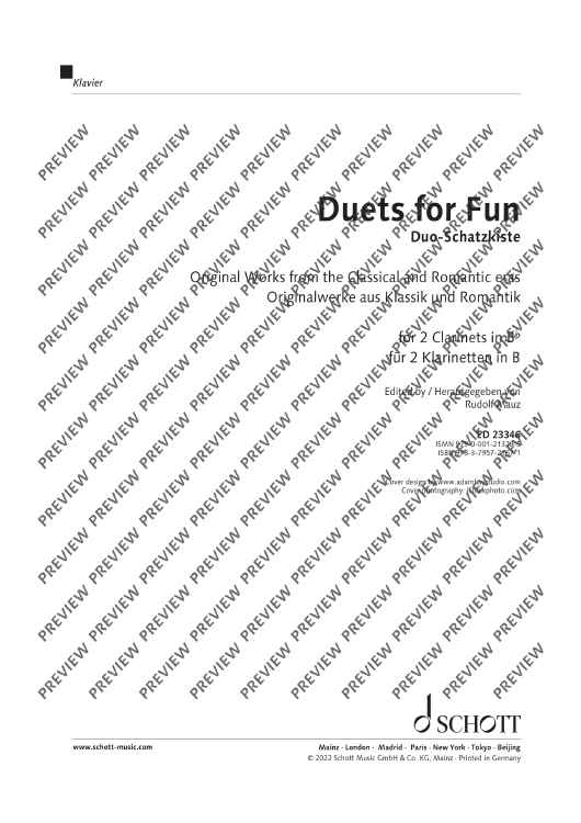 Duets for fun: Clarinets - Performing Score