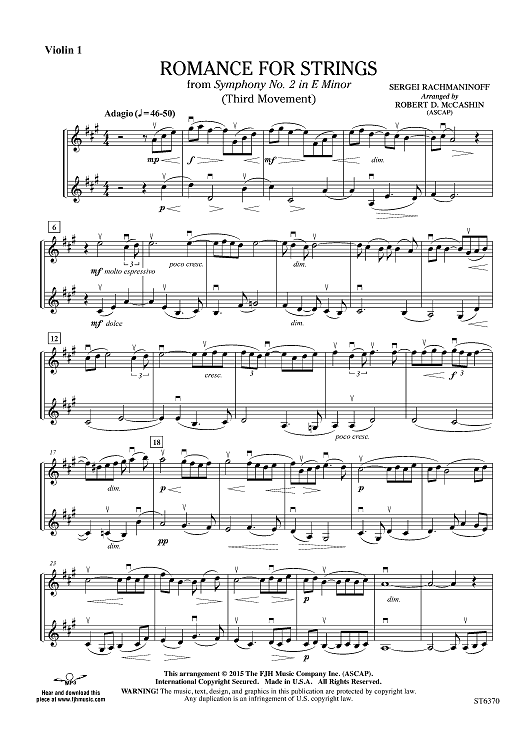 Romance for Strings - Violin 1