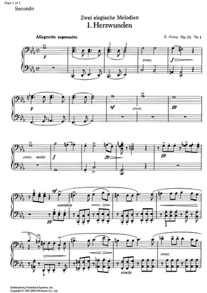 2 Elegische Melodien Op.34 No. 1 - Herzwunden(The Wounded Heart) - Piano 2