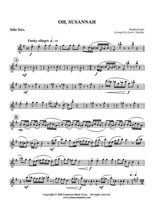 Oh, Susannah - Alto Sax
