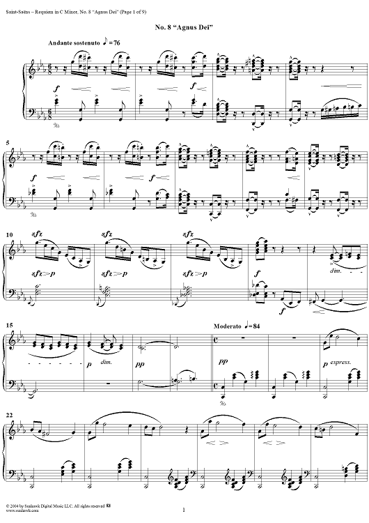 Requiem in C Minor, Op. 54: No. 8, Agnus Dei
