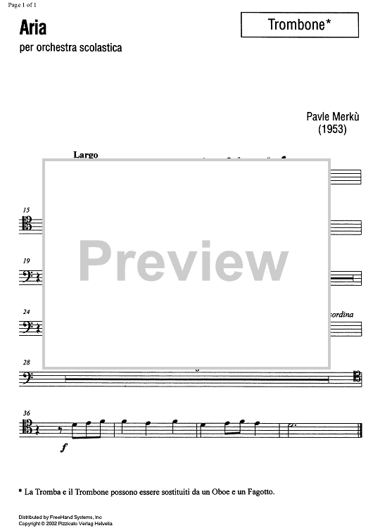 Aria - Trombone/Bassoon