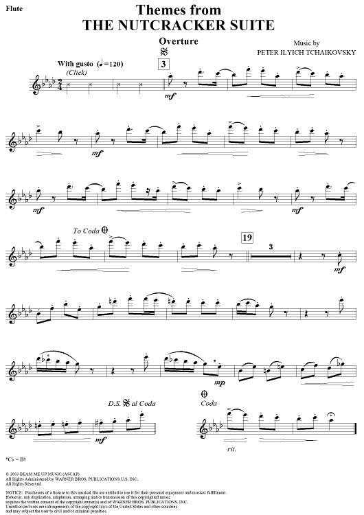 Suite from ''The Nutcracker''. (Themes From) - Flute