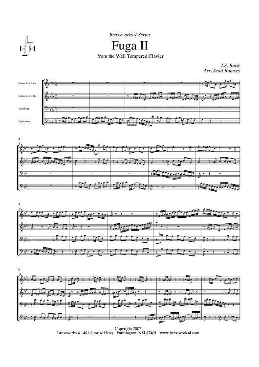 Fuga II from the Well-Tempered Clavier - Score