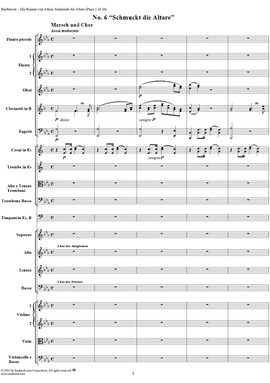 Schmückt die Altäre, No. 6 from "Die Ruinen von Athen", Op. 113 - Full Score
