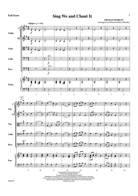 Sing We and Chant It - Score