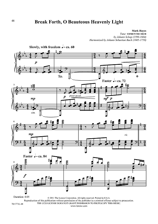 Break Forth, O Beauteous Heavenly Light