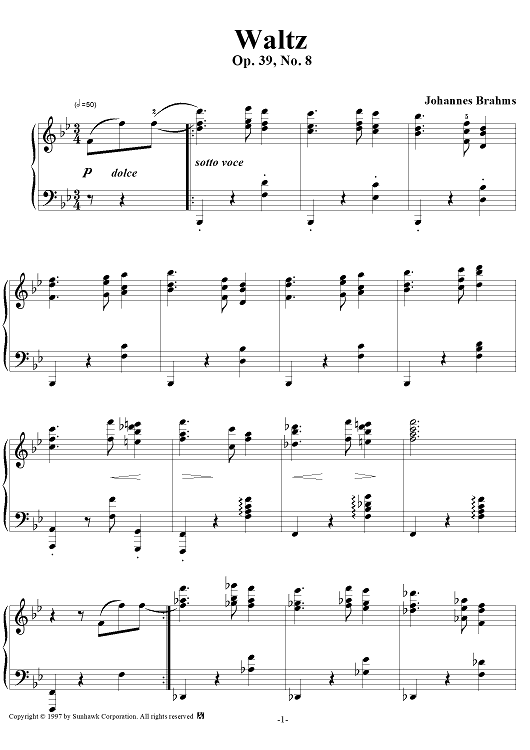 Waltz in B-flat Major, Op. 39, No. 8