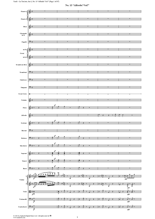 Alfredo! Voi!, No. 13 from "La Traviata", Act 2 - Full Score