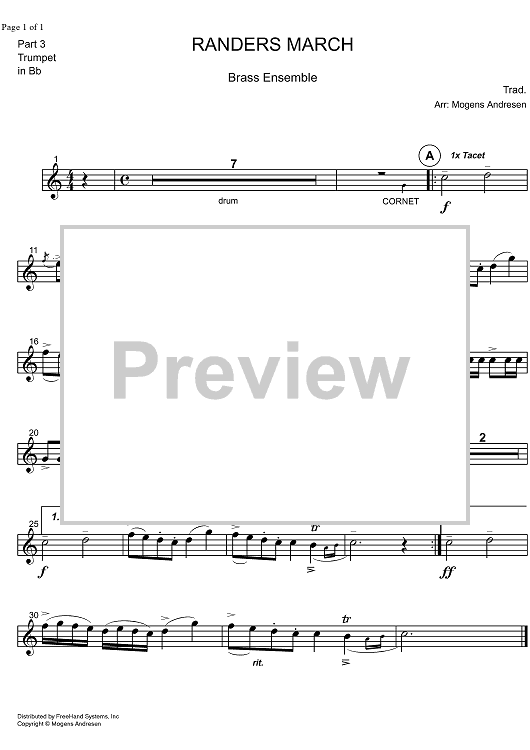 Randers March - B-flat Trumpet