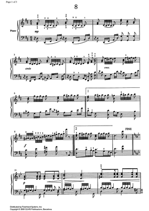 Etude No. 8 D Major from 13 Estudis - Piano