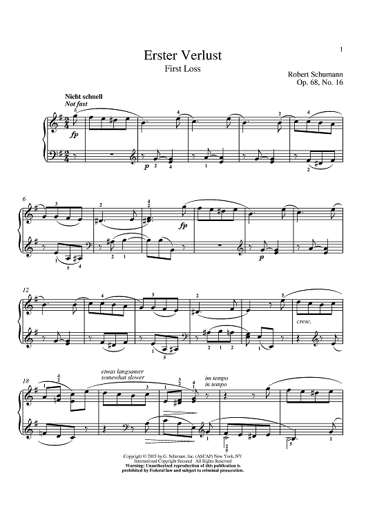 First Loss, Op. 68, No. 16