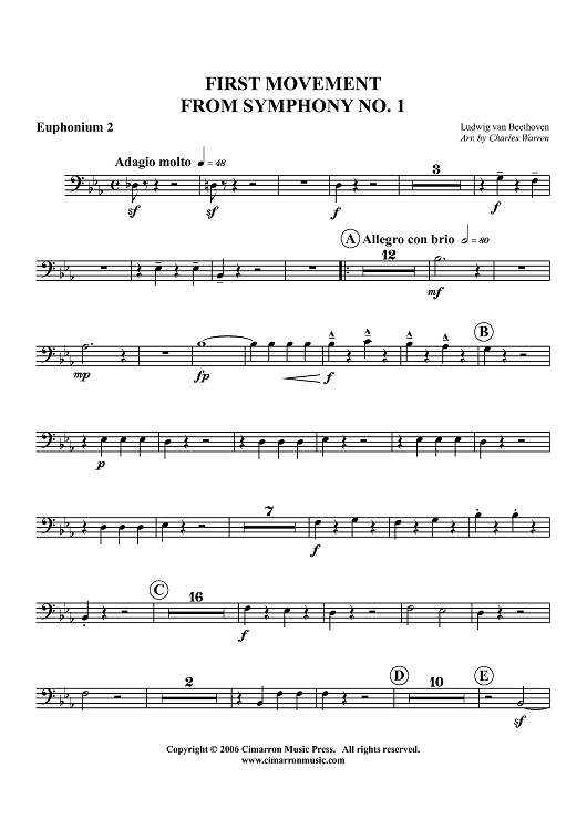 Symphony No.1 (First Movement) - Euphonium 2 BC/TC