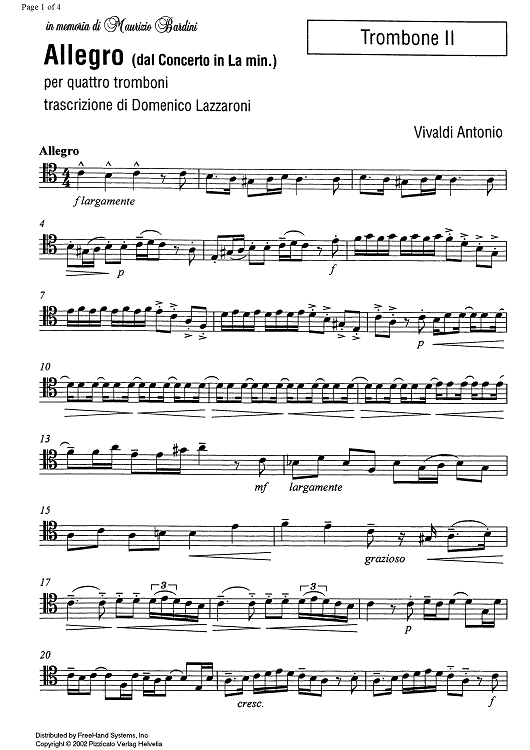 Allegro from a minor concerto - Trombone 2
