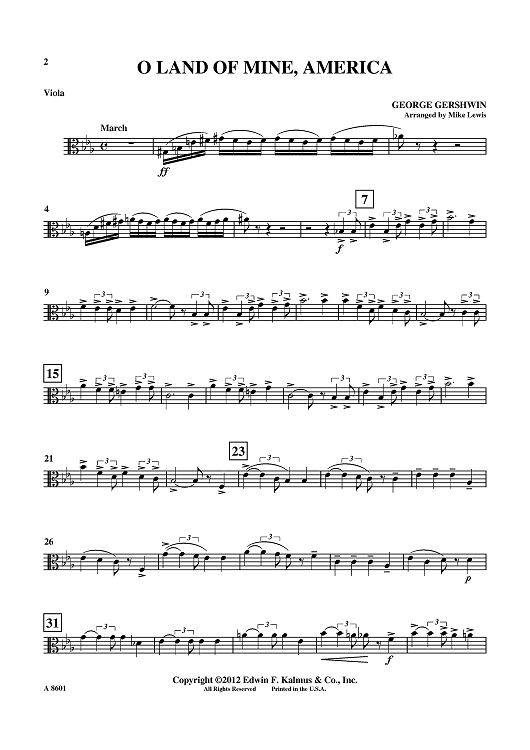 O Land Of Mine, America - Viola