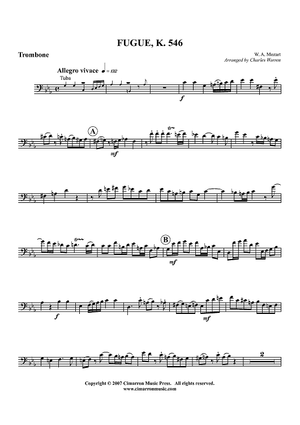 Fugue in C Min, K. 546 - Trombone