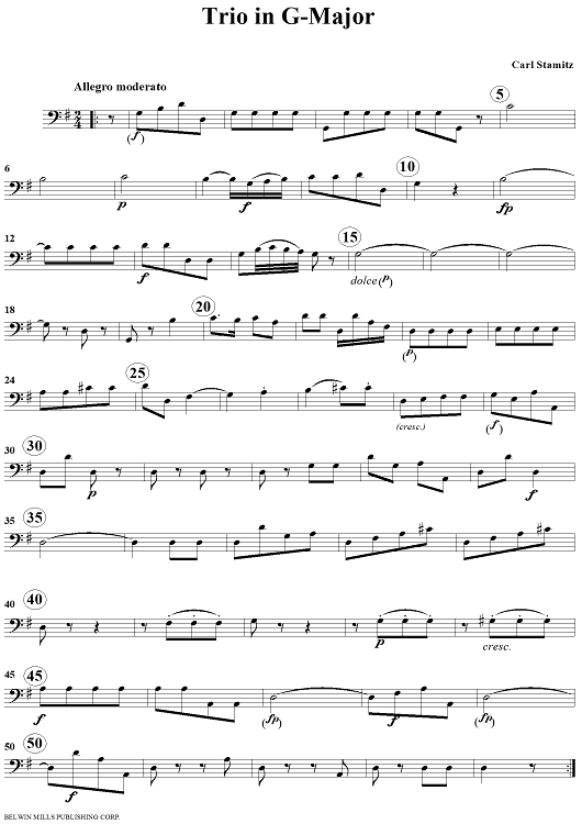 Trio in G major - Cello