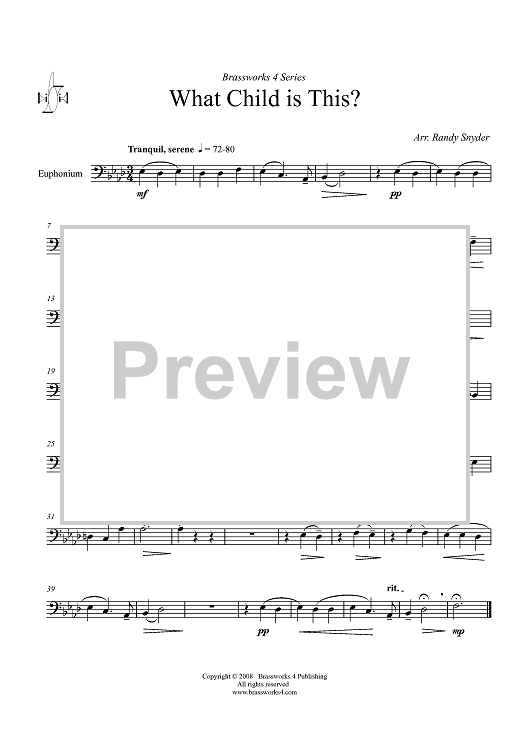 What Child Is This? - Euphonium