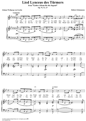 Lied Lynceus des Türmers, No. 27, Op. 79