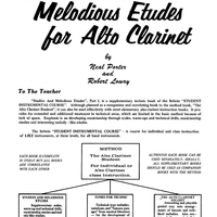 Studies and Melodious Etudes for Alto Clarinet