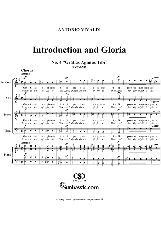 Introduction and Gloria, RV639: No. 4, Gratias Agimus Tibi
