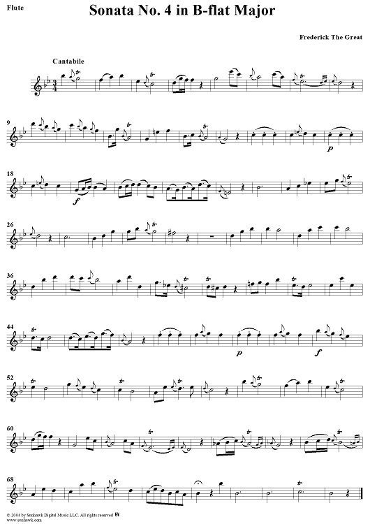 Sonata No. 4 in B-flat Major - Flute