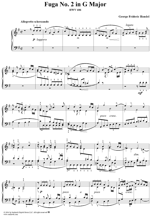 6 Grand Fugues: Fugue No. 2 in G Major