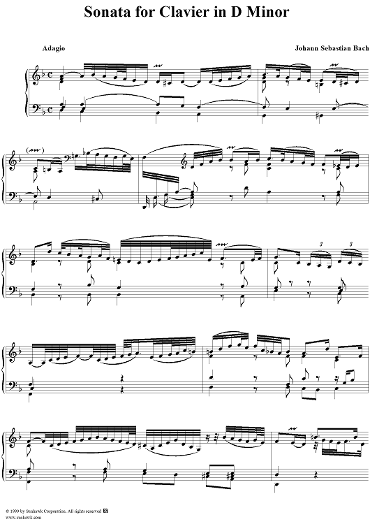 Sonata for Clavier in D Minor, BWV964