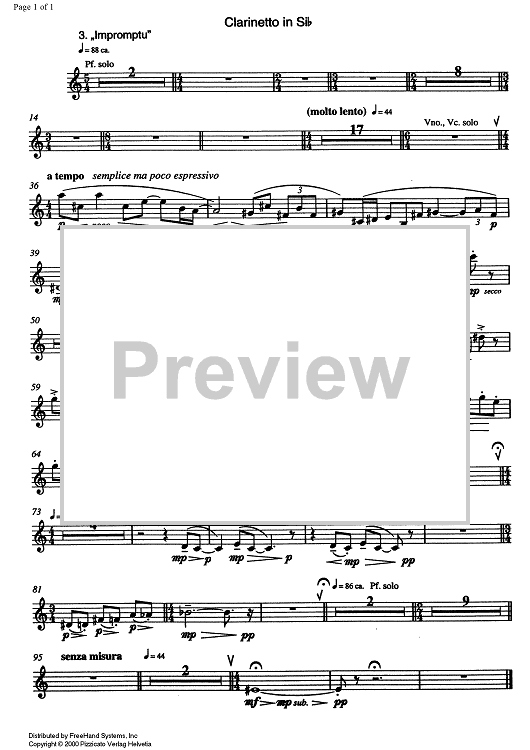 3 Impromptu - Clarinet