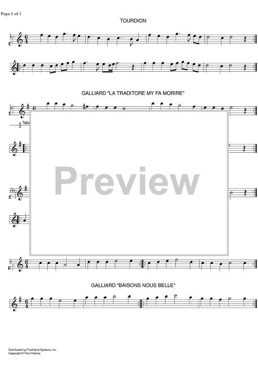 30 Dances from Thoinot Arbeaus Dancing School - Tourdion