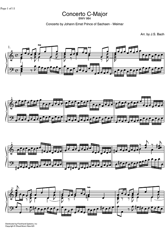 Concerto C Major BWV 984