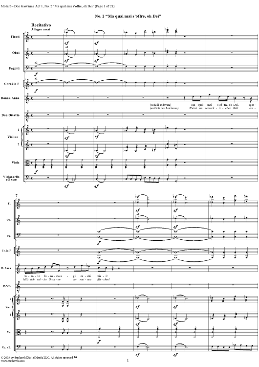"Mà qual mai s'offre, oh Dei", No. 2 from "Don Giovanni", Act 1, K527 - Full Score