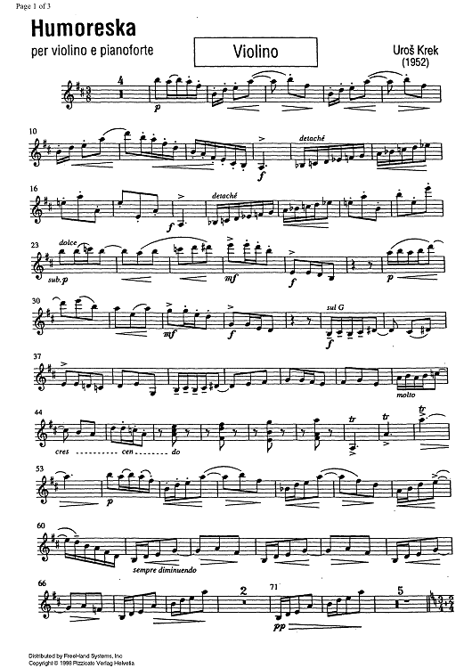 Humoreska - Violin