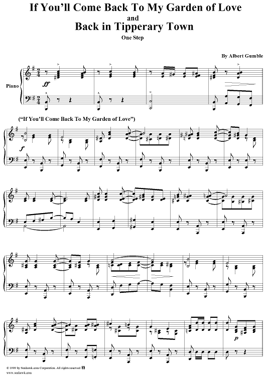 If You"ll Come Back To My Garden Of Love / Back In Tipperary Town medley